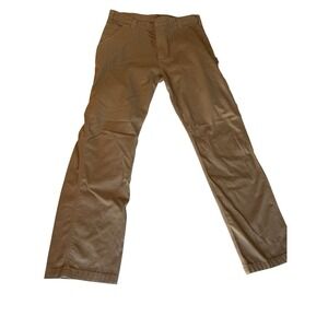 Carhart khaki/brown 100% cotton men's cargo utility pants 36 x 34